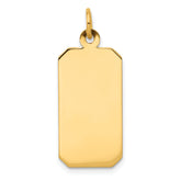 14K Plain .009 Gauge Engravable Rectangular Disc Charm